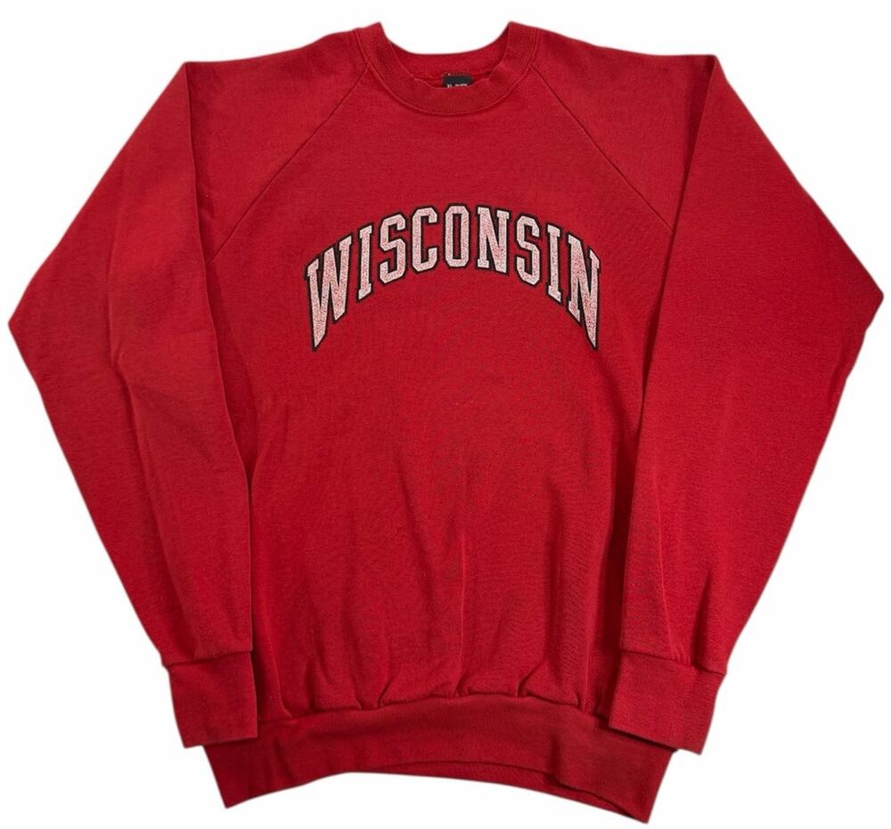 VTG 90s Wisconsin Badgers Screen Stars Spellout Crewneck Men's Medium Sweatshirt